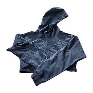 Lululemon All Yours Cropped Hoodie Ink Blue Size 4-6 Sweatshirt Top Knit